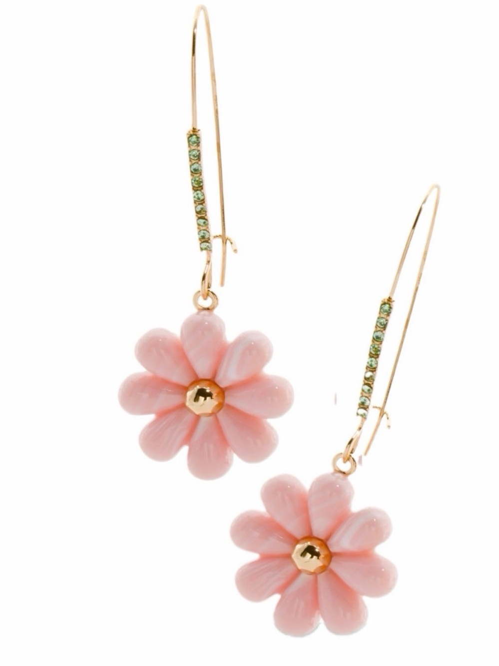 Pink Flower Drop Earrings by Betsey Johnson